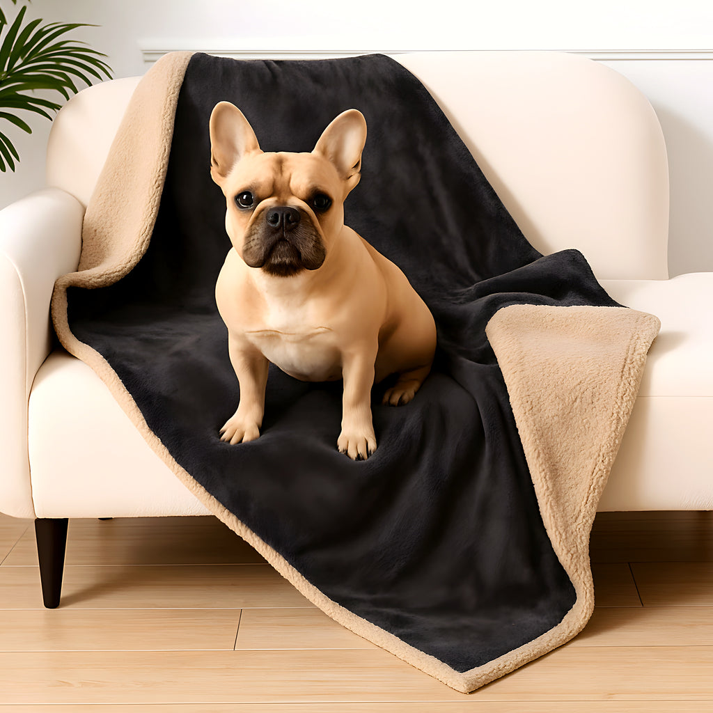 Couverture réversible sherpa et microfibre pour chien