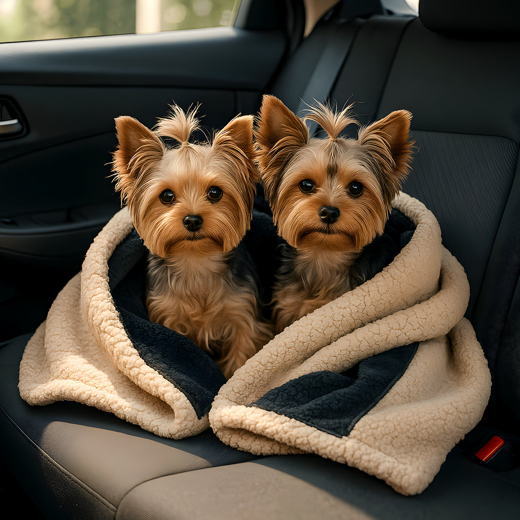 Couverture réversible sherpa et microfibre pour chien
