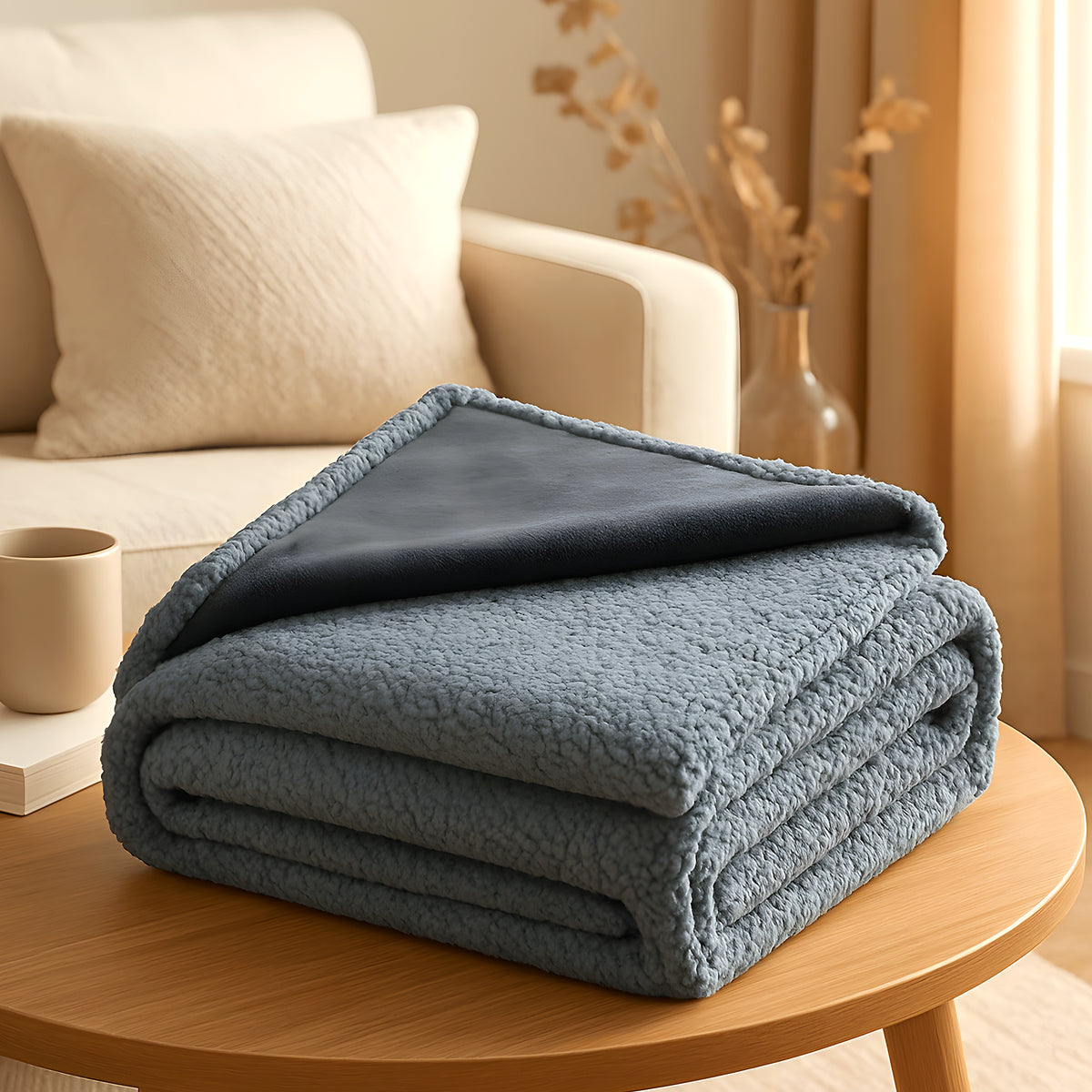 Couverture réversible sherpa et microfibre pour chien