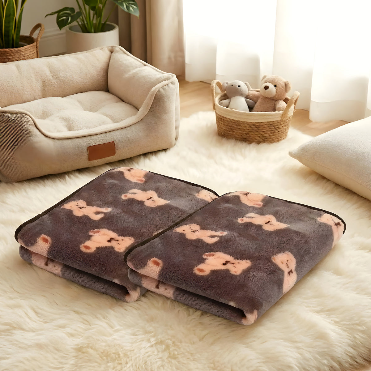 Couvertures polaires pour chien, lot de 2