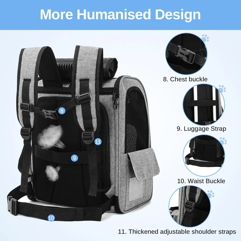 Dogat Pet Sac À Dos Portable Et Respirant Pour Chat/Chien Avec Fenêtre En Filet Pliable