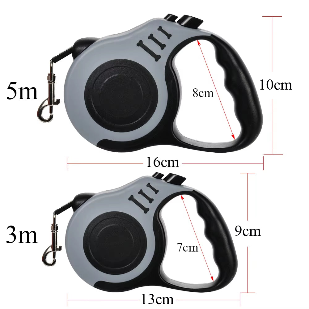 Laisse Pour Chien De 3M 5M, En Nylon Solide, Pour Chiots, Petits, Moyens Et Grands Chiens, Chats, Rétractable Automatique, Durable, Fournitures Pour Animaux De Compagnie Yorkshire
