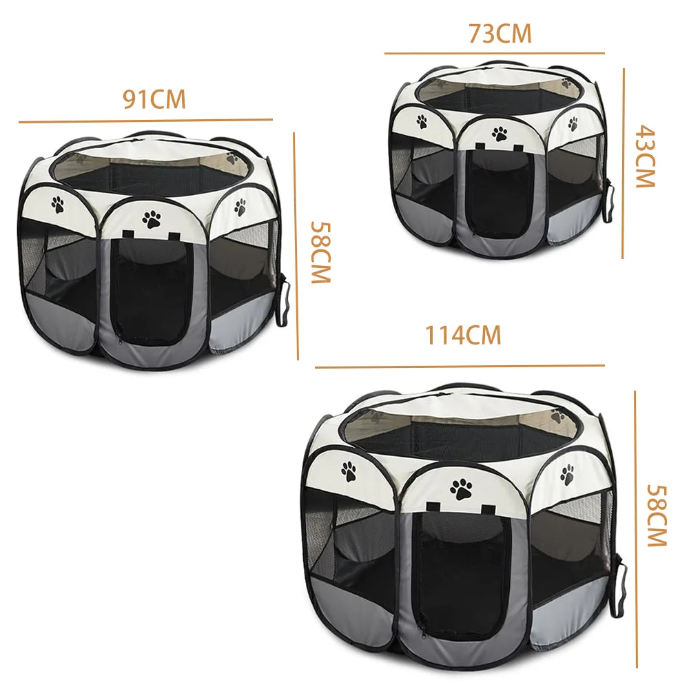 Tente Pliable Portable Pour Chat, Maison Pour Chat, Voyage En Plein Air, Cage Pour Chat/Chien, Clôture Octogonale, Cage Pour Animaux De Compagnie, Opération Facile