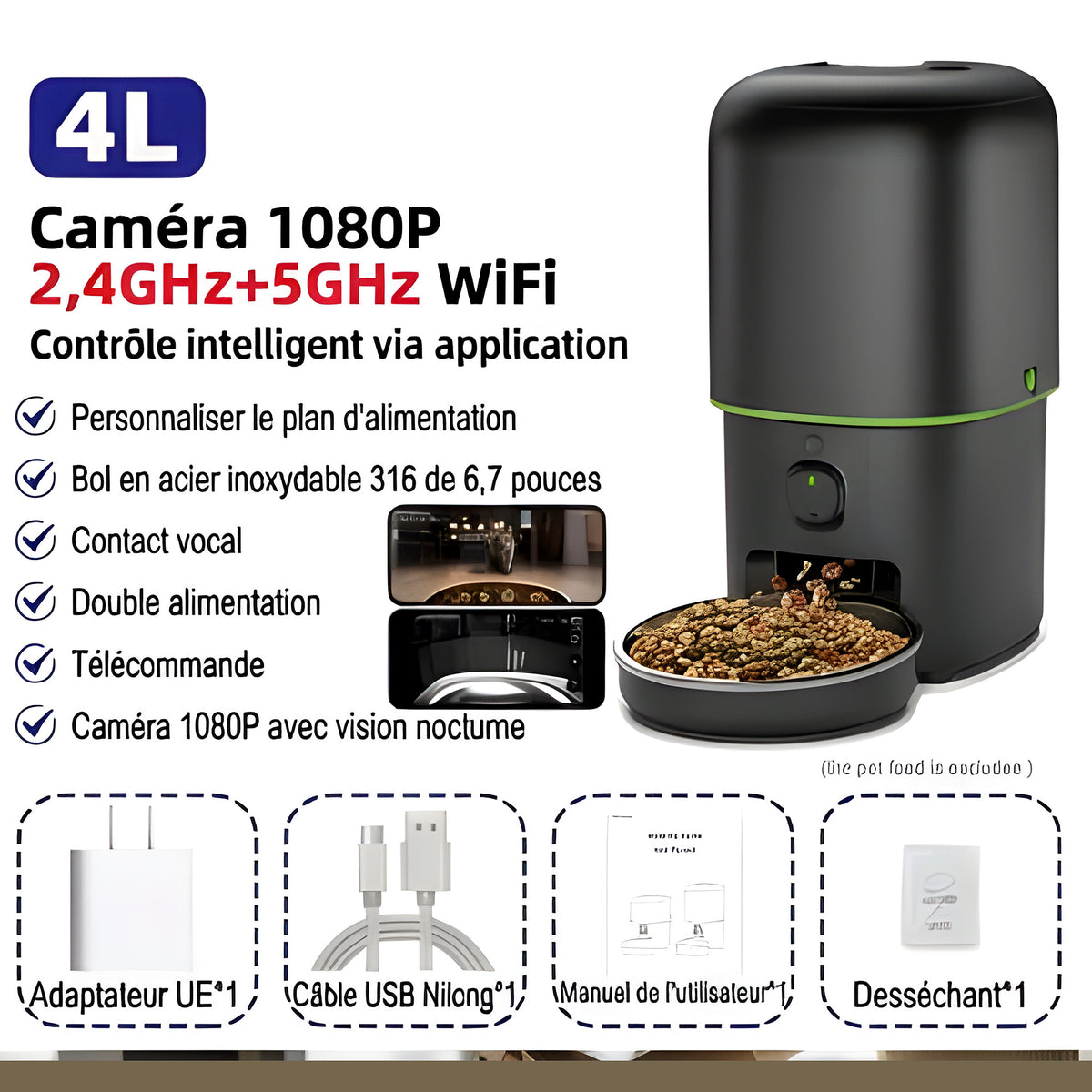 Distributeur connecté caméra 1080P