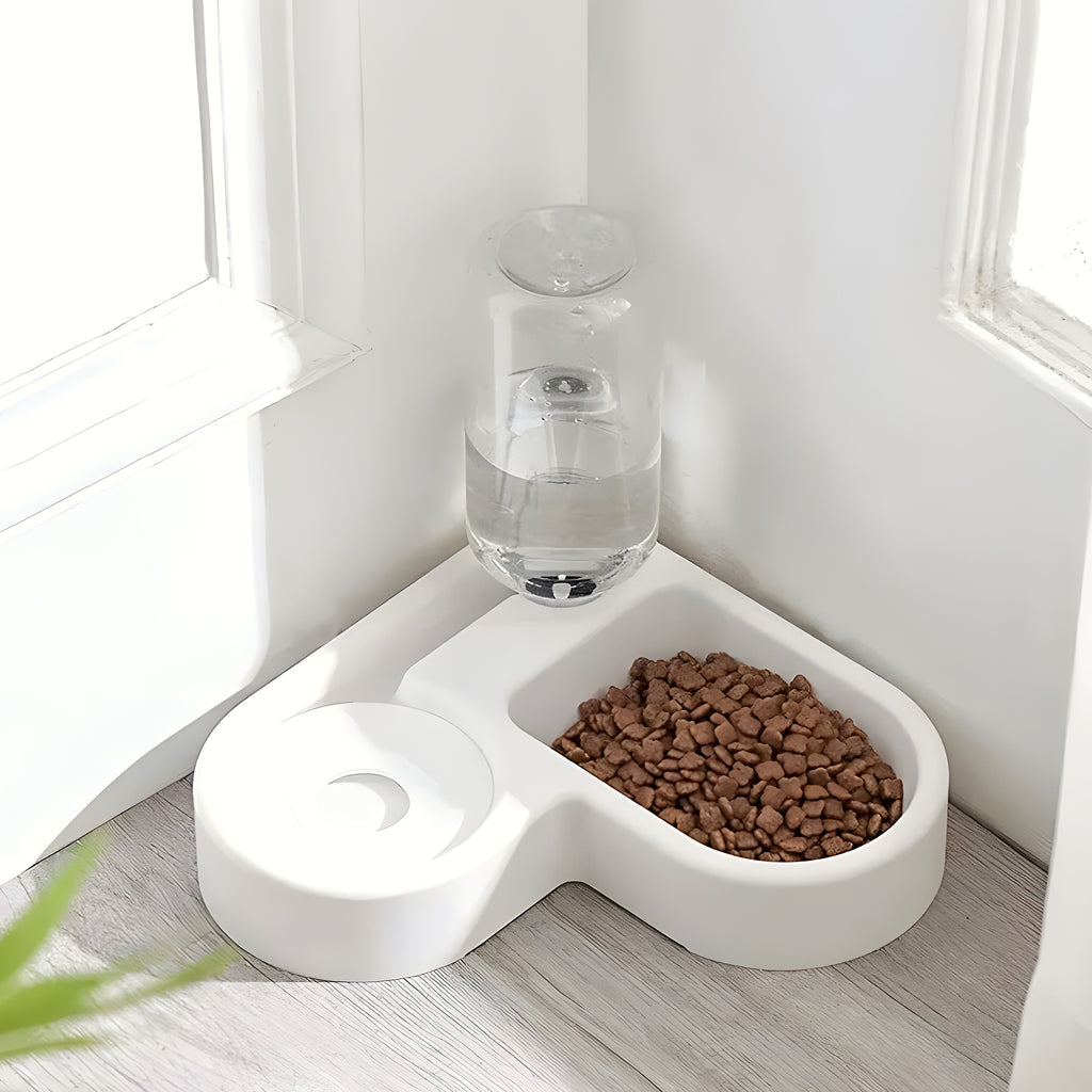Double gamelle avec distributeur d'eau 500 ml pour petit chien