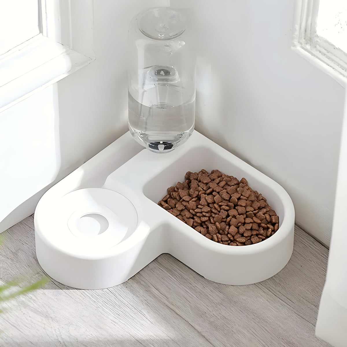 Double gamelle avec distributeur d'eau 500 ml pour petit chien