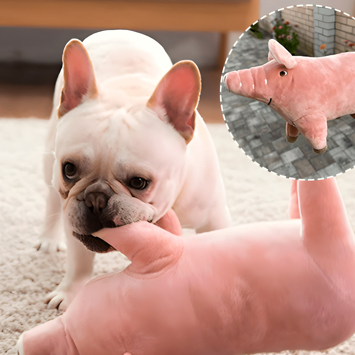 Doudou cochon en polaire anti-anxiété pour chien