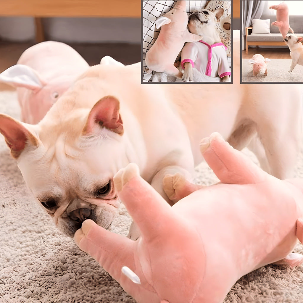 Doudou cochon en polaire anti-anxiété pour chien