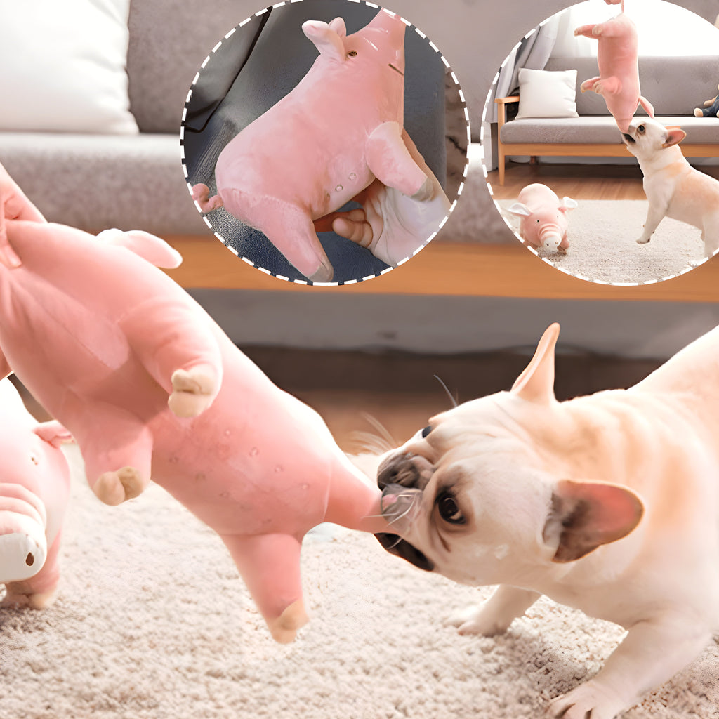 Doudou cochon en polaire anti-anxiété pour chien