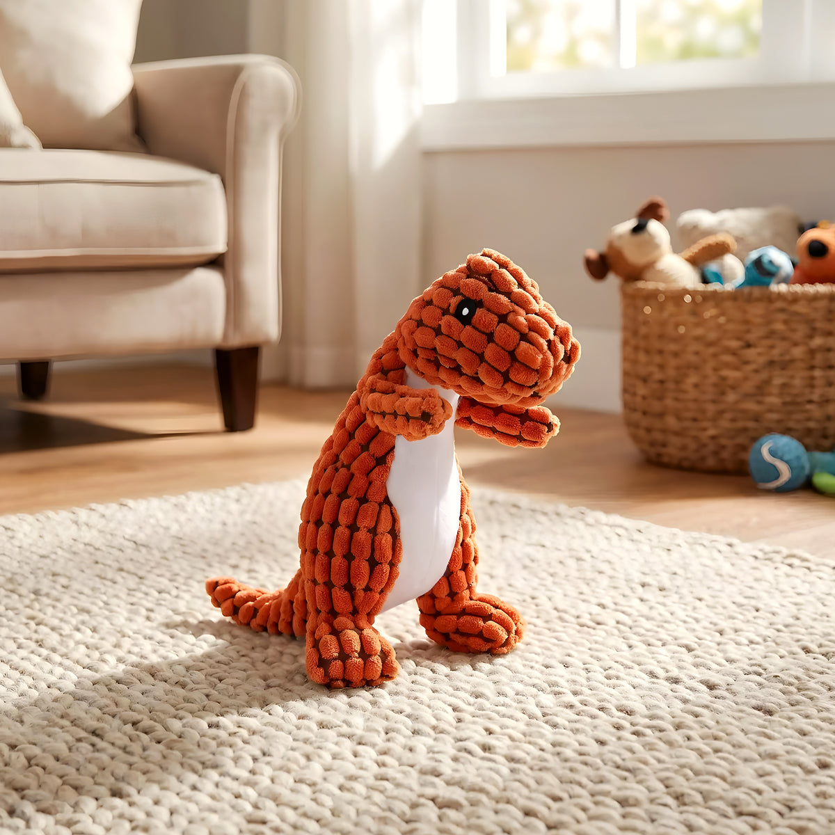 Doudou dinosaure en polaire pour chiot, 3 coloris