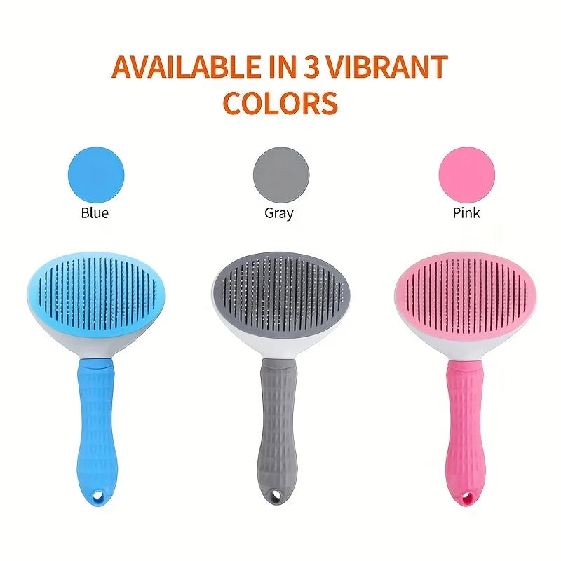 Peigne D'Épilation Pour Animaux De Compagnie En Un Clic Pour Un Toilettage Sans Effort Des Chiens Et Des Chats-Brosse D'Épilation Flottante Avec Fonction Automatique