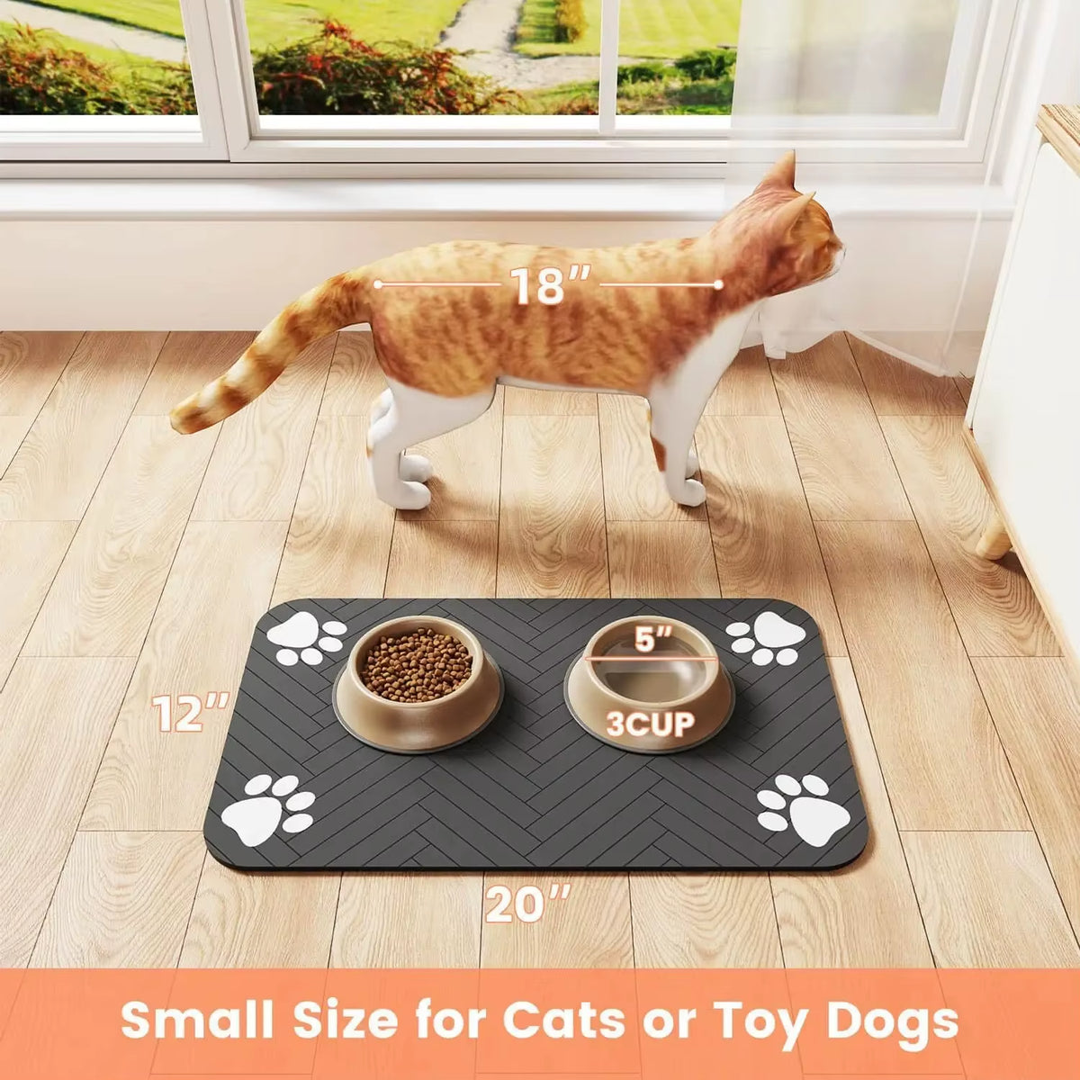 Tapis D'Alimentation Pour Animaux De Compagnie, Napperon Absorbant Pour Animaux De Compagnie, Support En Caoutchouc, Tapis D'Eau À Séchage Rapide Pour Chien Et Chat, Bol De Nourriture Et D'Eau Avec Étanche
