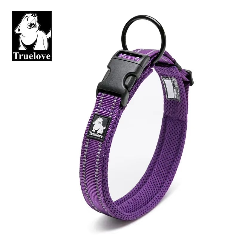 Collier Pour Chien  Réglable En Maille Rembourrée, Collier Pour Chien En Nylon Réfléchissant 3M, Durable Et Résistant Pour Toutes Les Races, Toutes Les Saisons, 8 Tailles