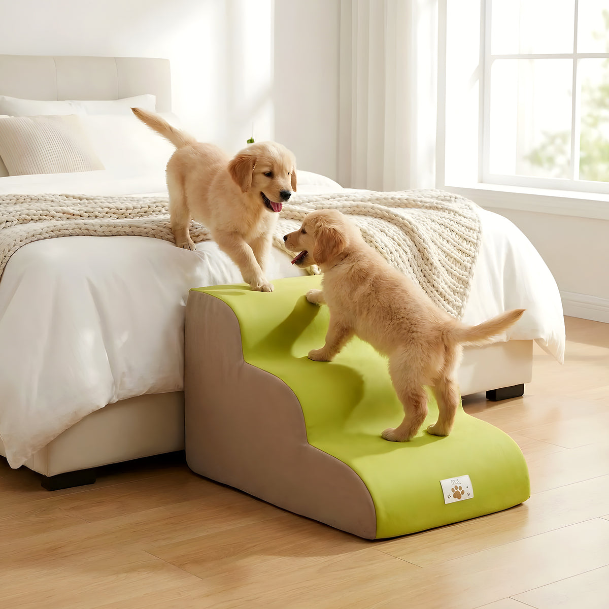 Escalier en mousse vert et beige, 2, 3 ou 4 marches