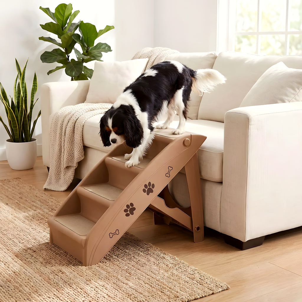 Escalier pliable sécurisé avec garde-corps pour chien