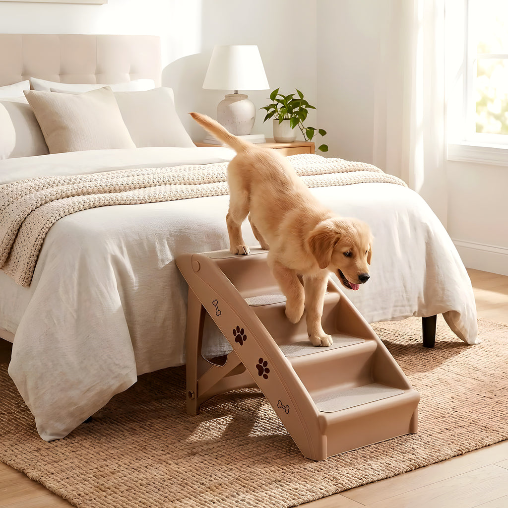 Escalier pliable sécurisé avec garde-corps pour chien