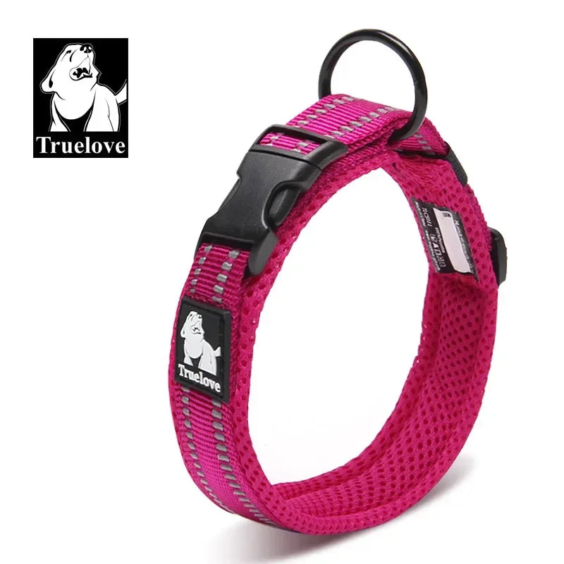 Collier Pour Chien  Réglable En Maille Rembourrée, Collier Pour Chien En Nylon Réfléchissant 3M, Durable Et Résistant Pour Toutes Les Races, Toutes Les Saisons, 8 Tailles