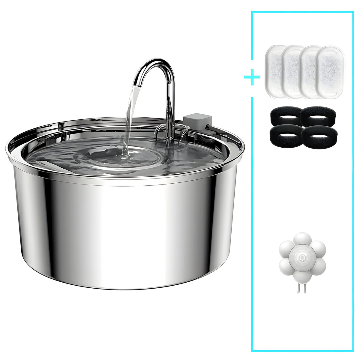 Fontaine inox 3L silencieuse