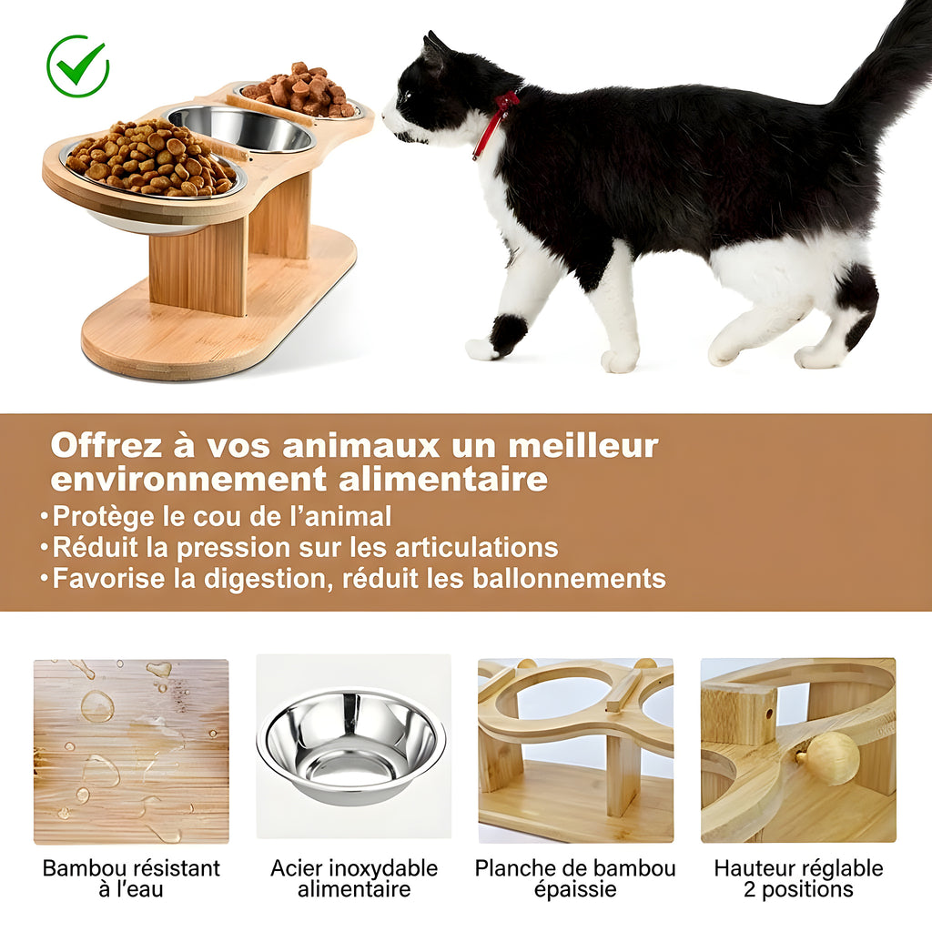 Gamelle 3 bols en bois