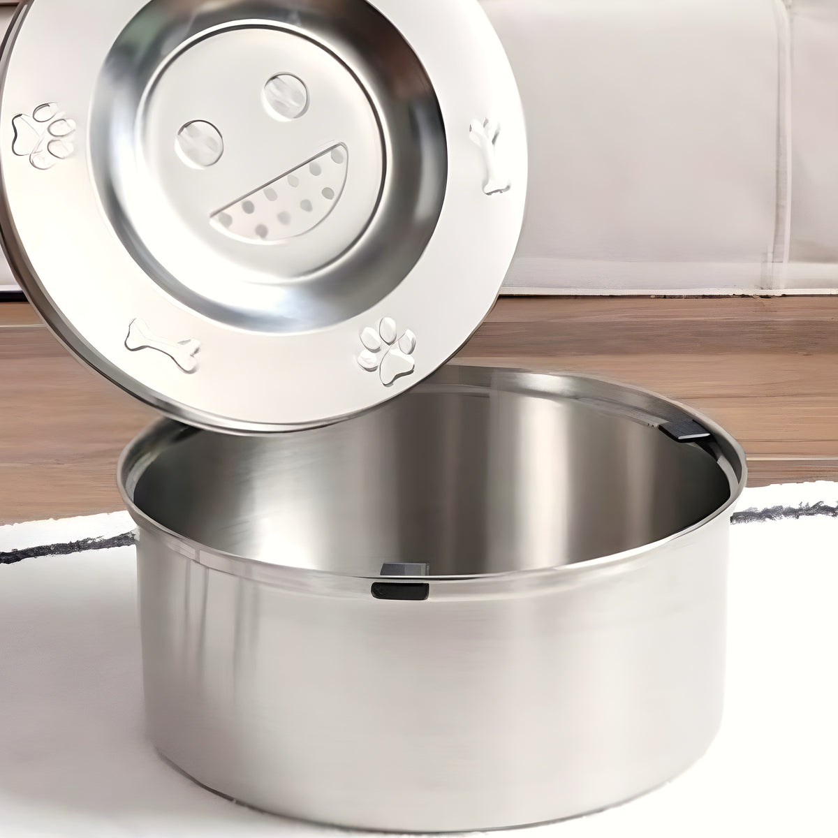 Gamelle d'eau anti-éclaboussures en inox pour chien, 1 ou 3 L