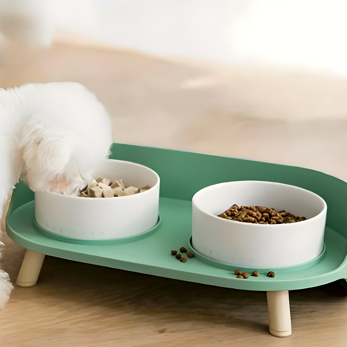 Gamelles surélevées en bambou pour chien, 3 coloris