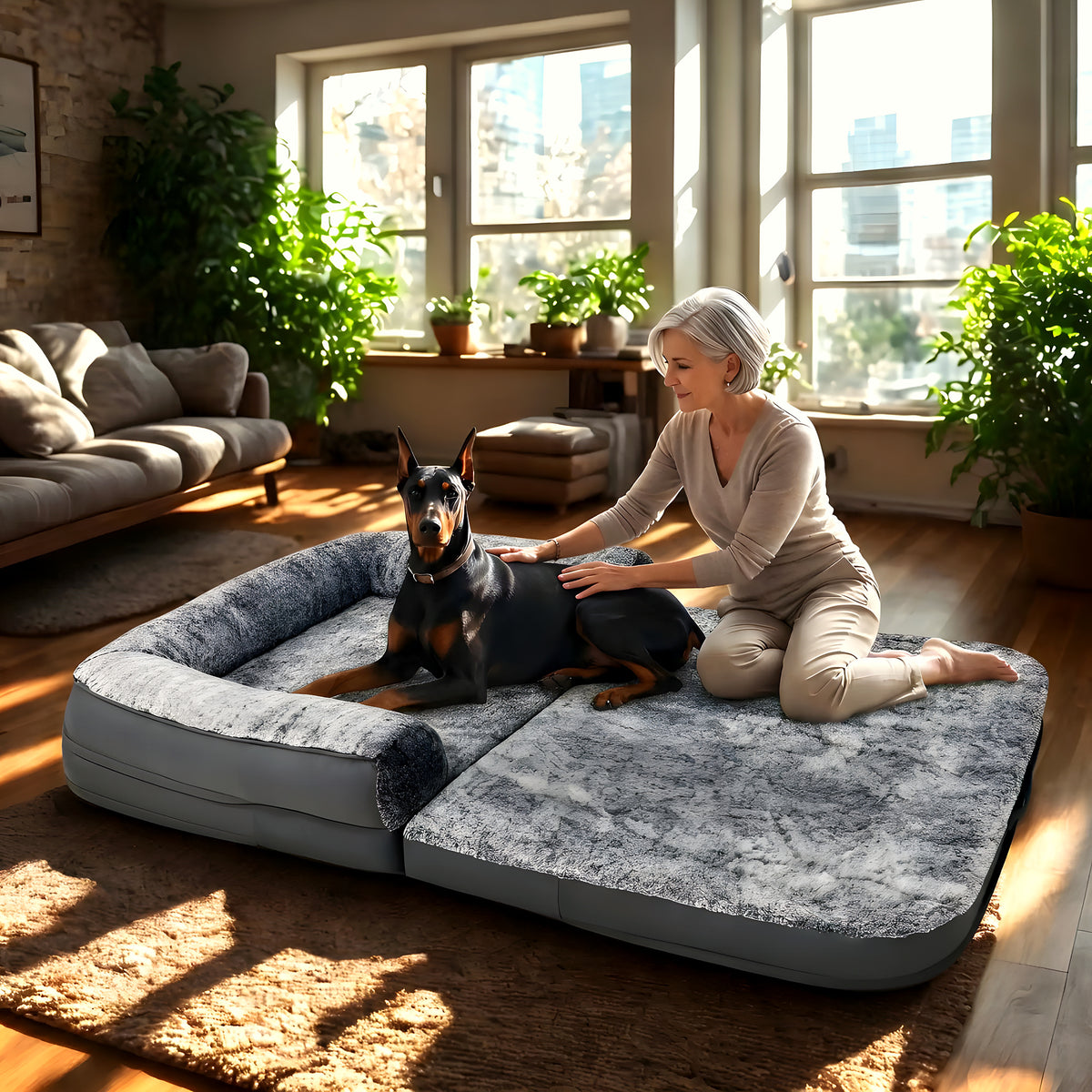 Grand canapé-lit 180 x 95 cm pour humain et chien