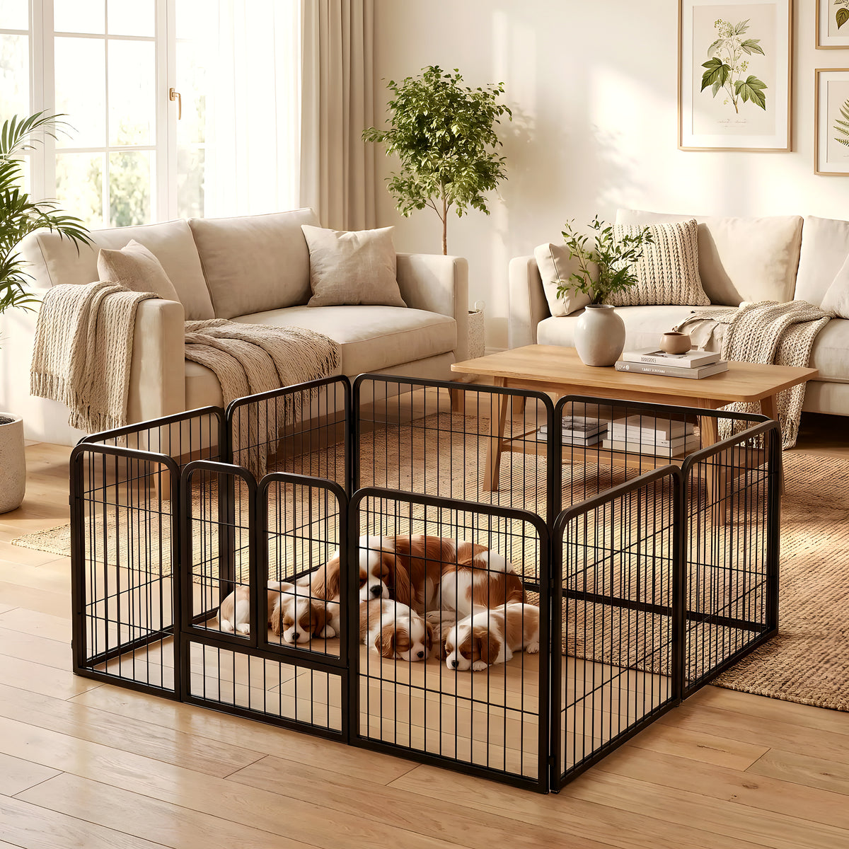 Grand enclos modulable 16 panneaux pour chiot