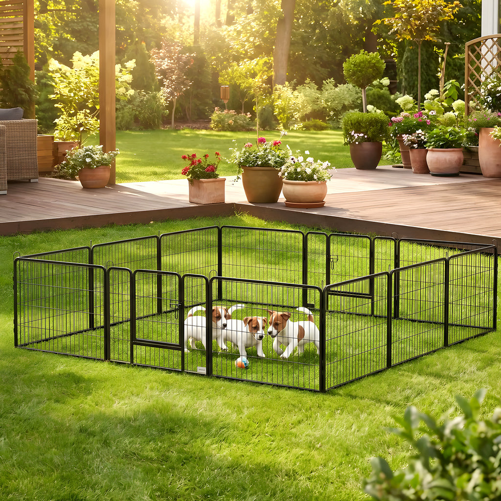 Grand enclos modulable 16 panneaux pour chiot