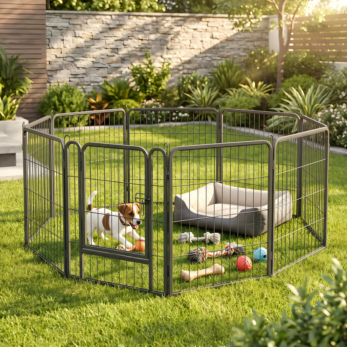 Grand enclos modulable 16 panneaux pour chiot