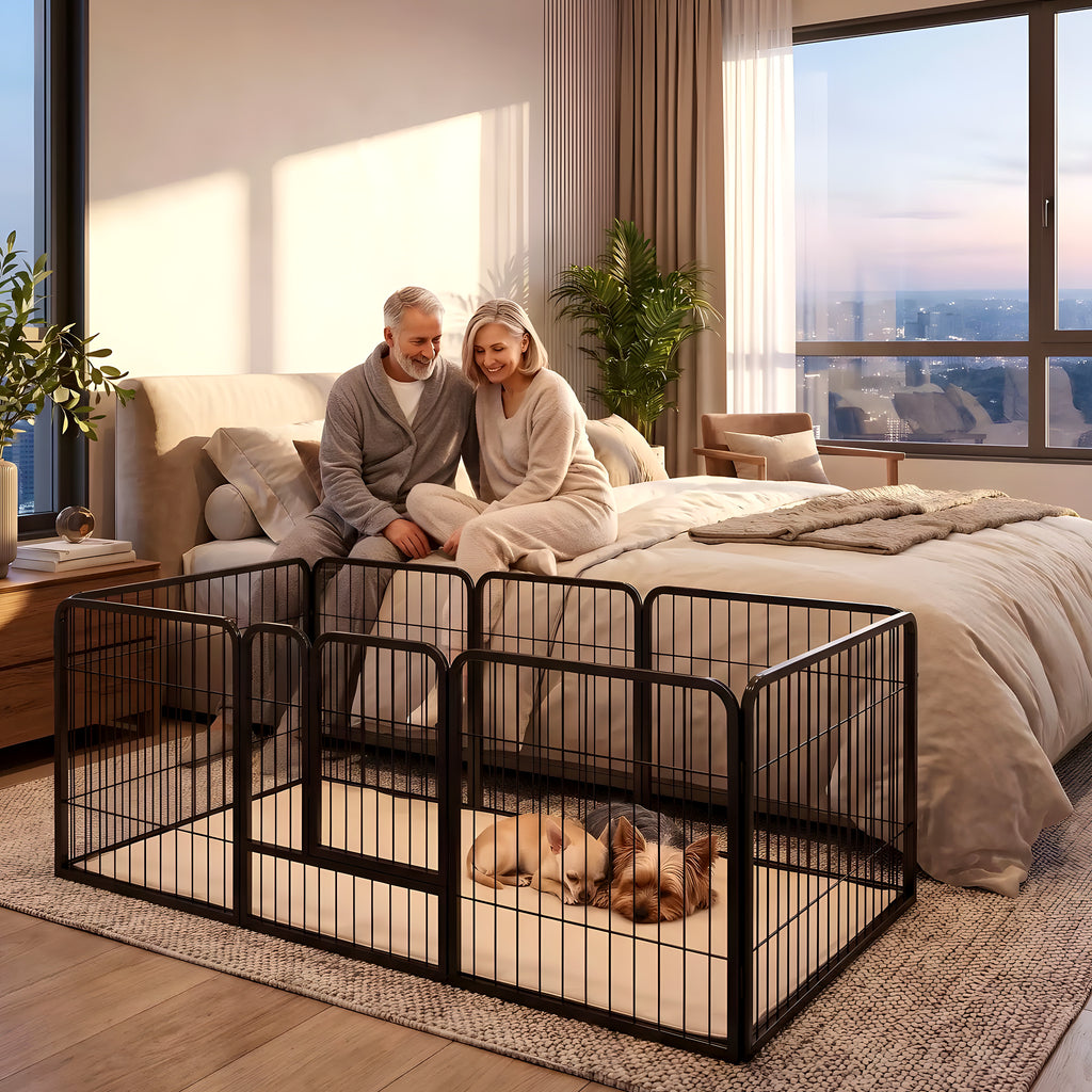 Grand enclos modulable 16 panneaux pour chiot