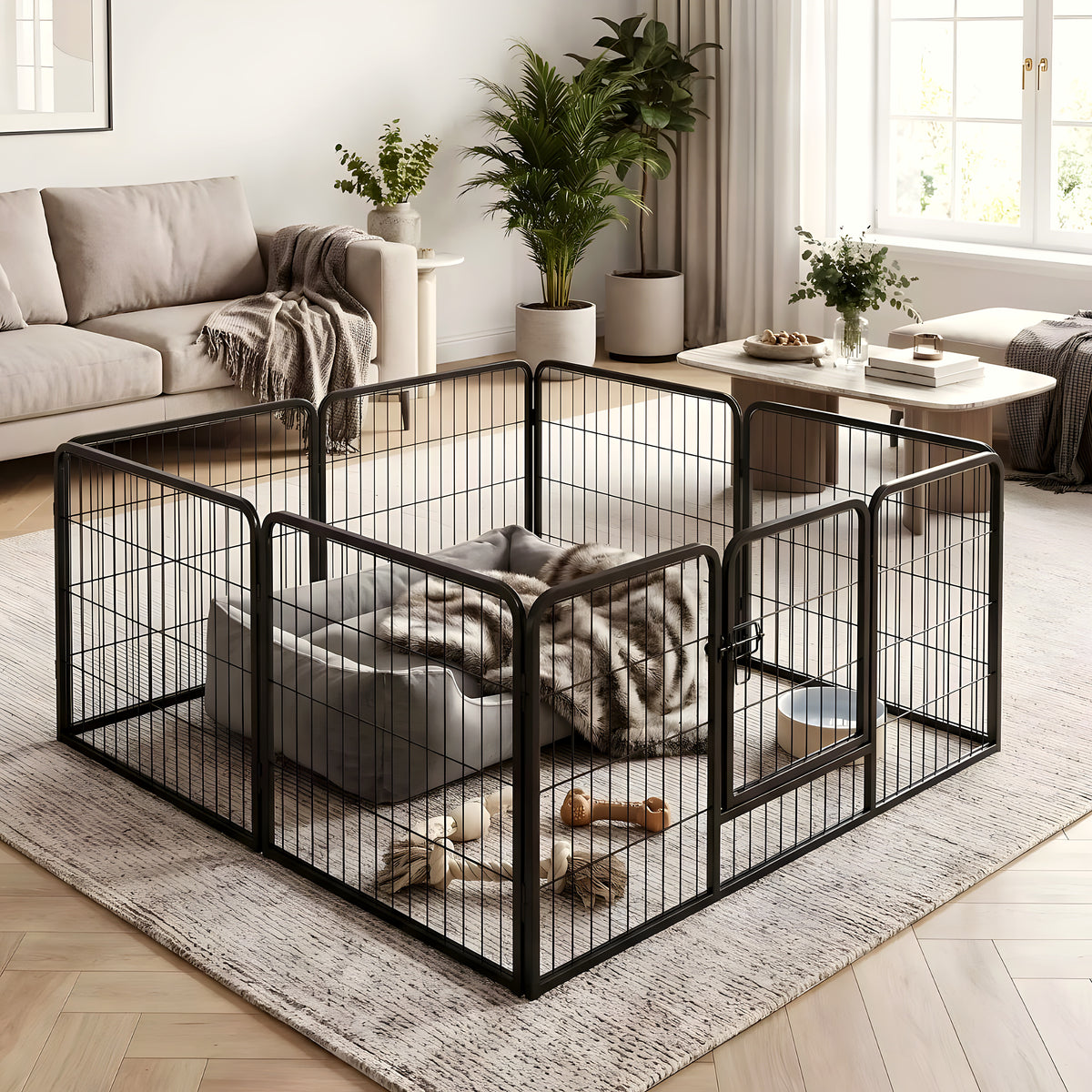 Grand enclos modulable 16 panneaux pour chiot