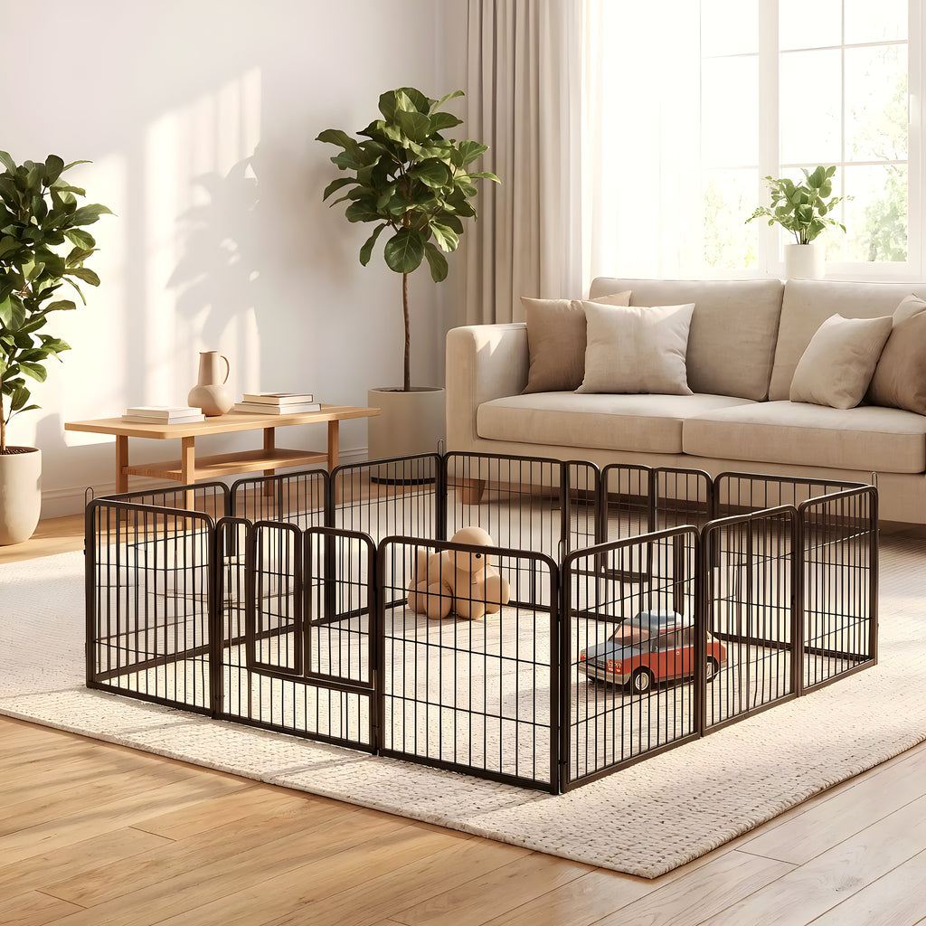 Grand enclos modulable 16 panneaux pour chiot