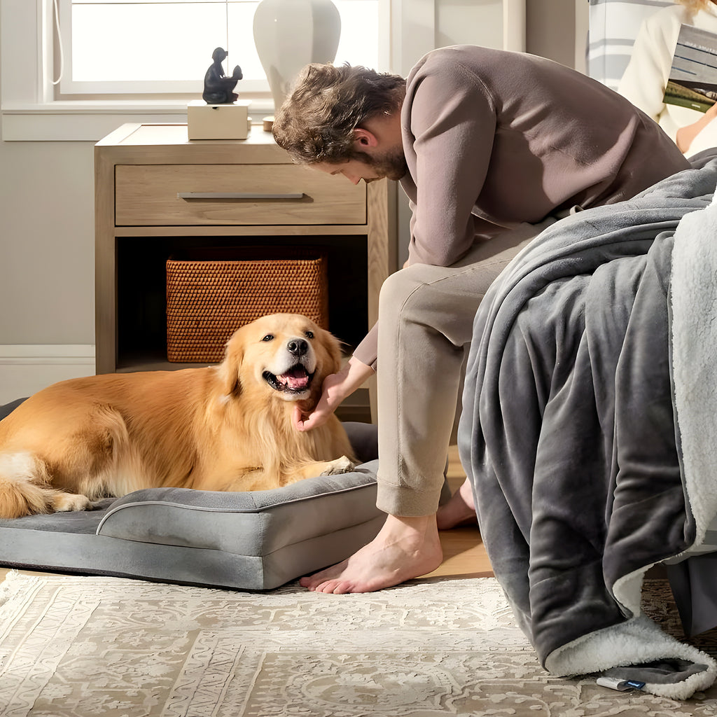 Grand panier orthopédique certifié OEKO-TEX pour chien