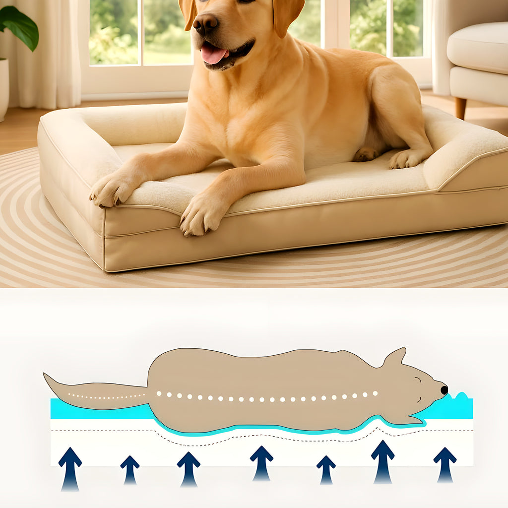 Grand panier orthopédique certifié OEKO-TEX pour chien