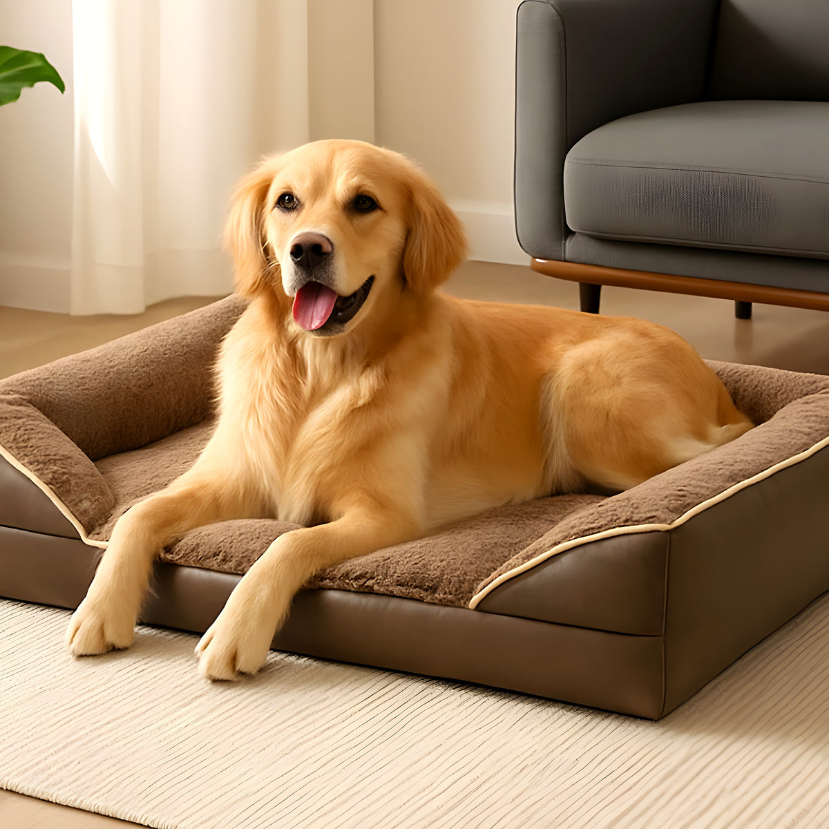 Grand panier orthopédique certifié OEKO-TEX pour chien