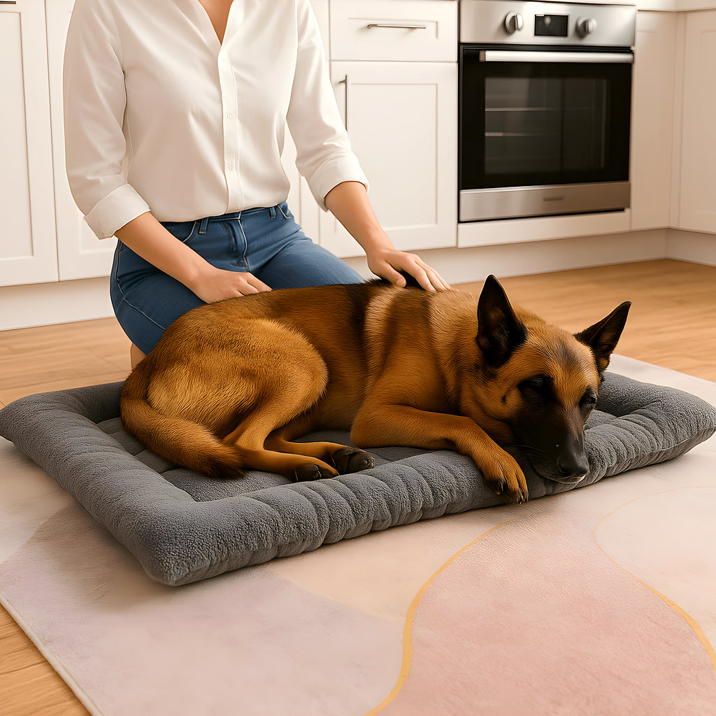 Grand tapis matelas gris 120 x 60 cm pour chien