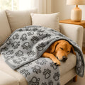 Grande couverture polaire motif pattes pour chien