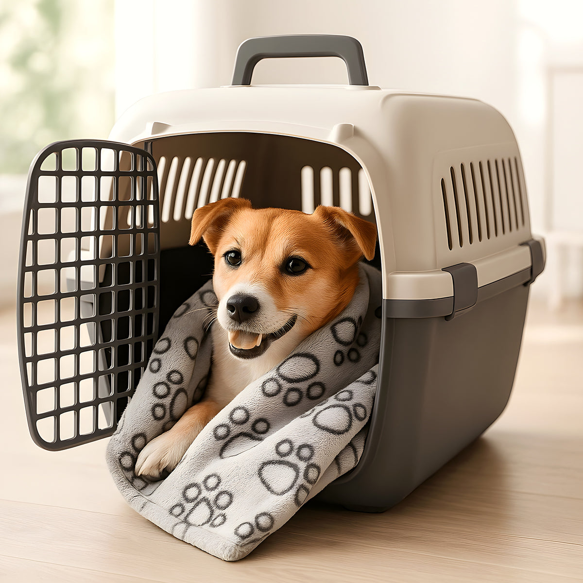 Grande couverture polaire motif pattes pour chien