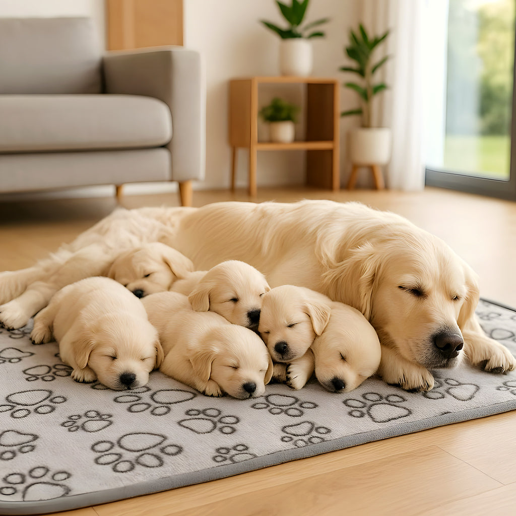 Grande couverture polaire motif pattes pour chien
