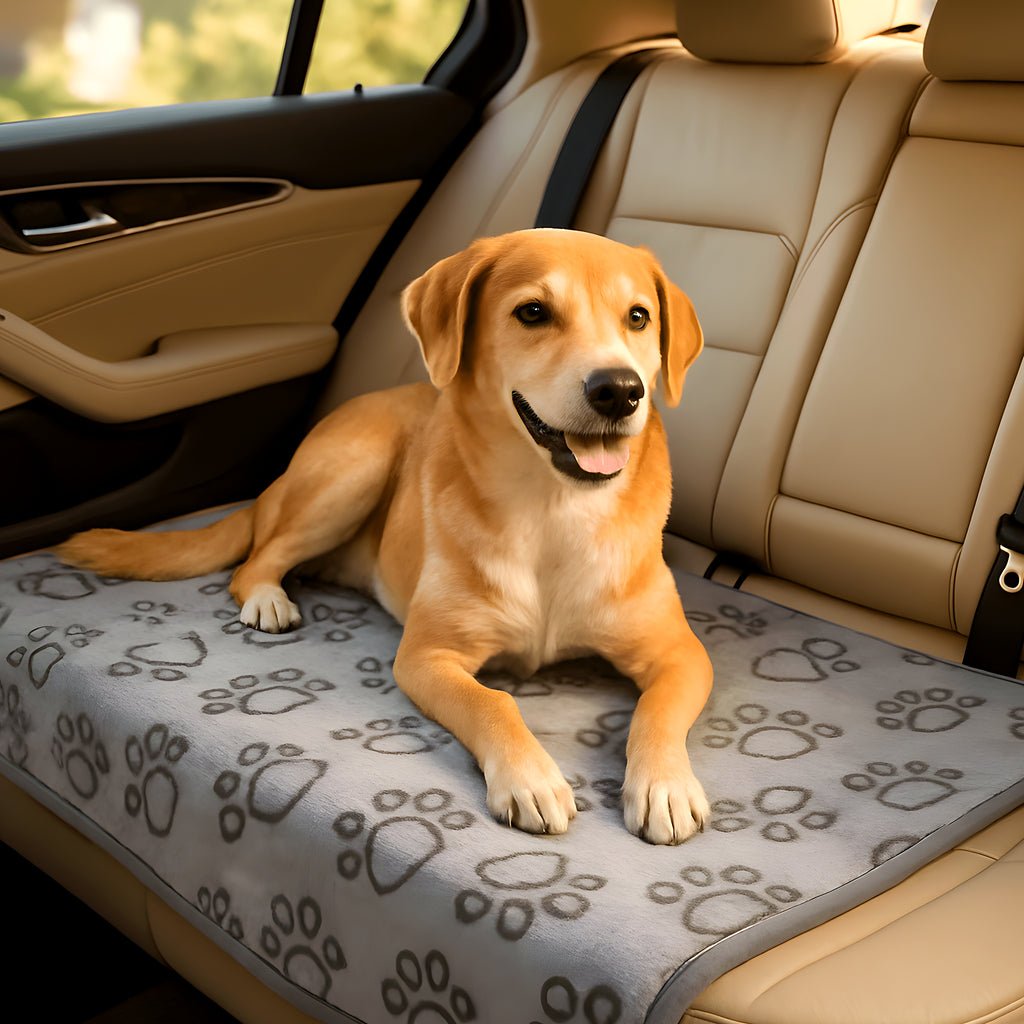 Grande couverture polaire motif pattes pour chien