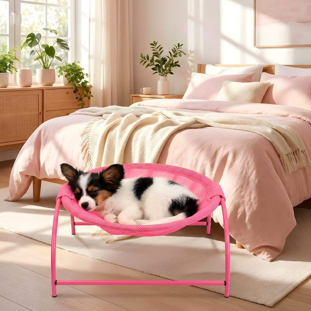 Hamac surélevé en tissu corail pour mini chien