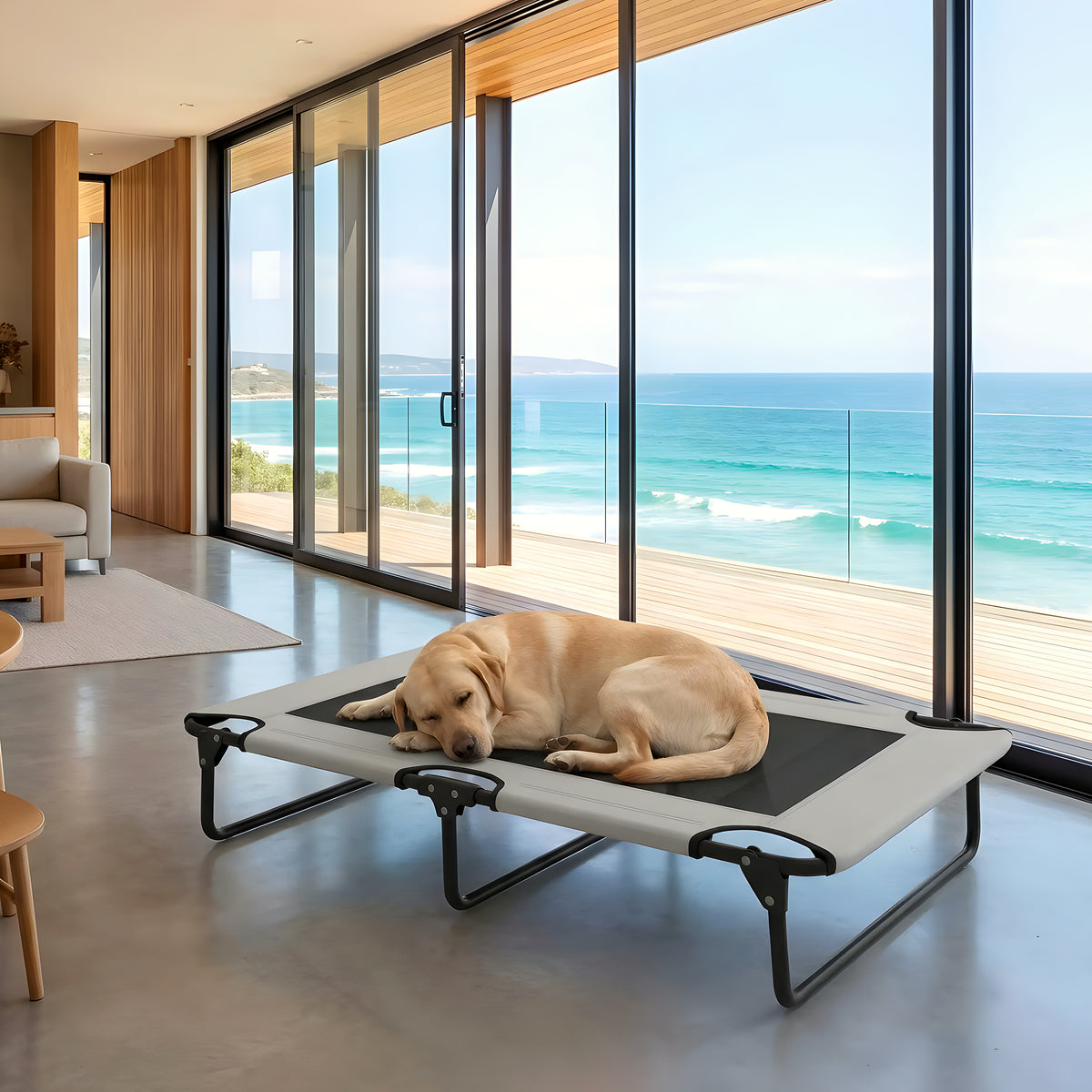 Hamac surélevé pliable et respirant pour chien