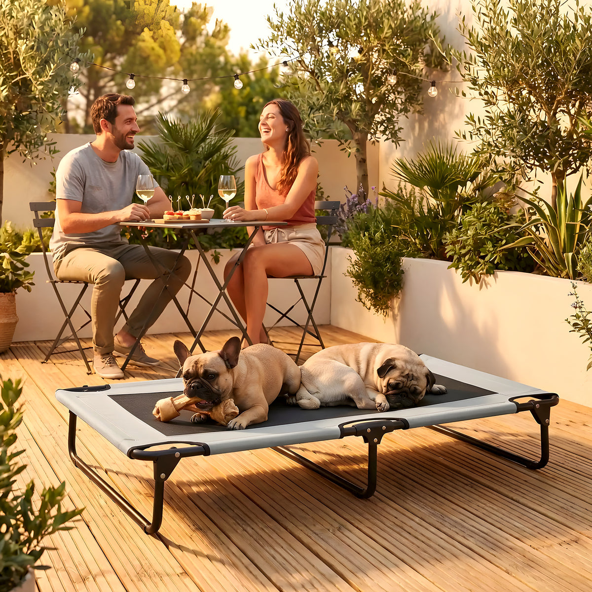 Hamac surélevé pliable et respirant pour chien