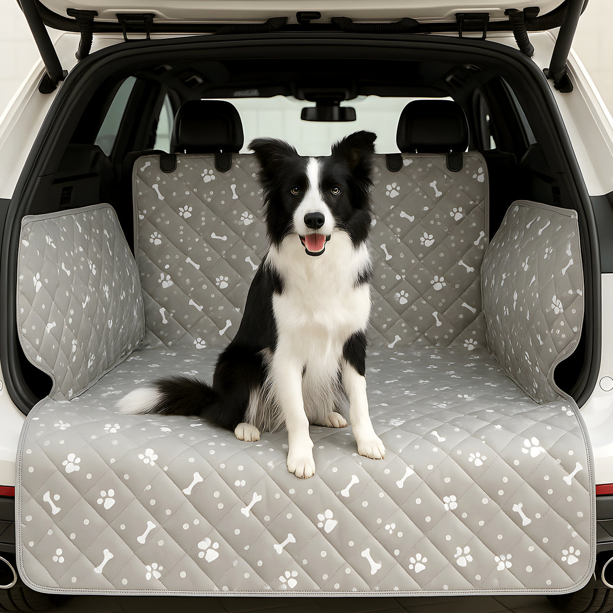 Housse de coffre imperméable motif os pour chien
