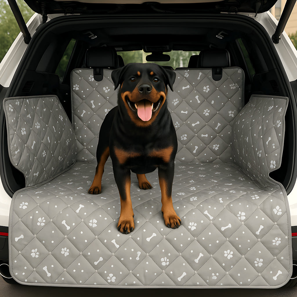 Housse de coffre imperméable motif os pour chien