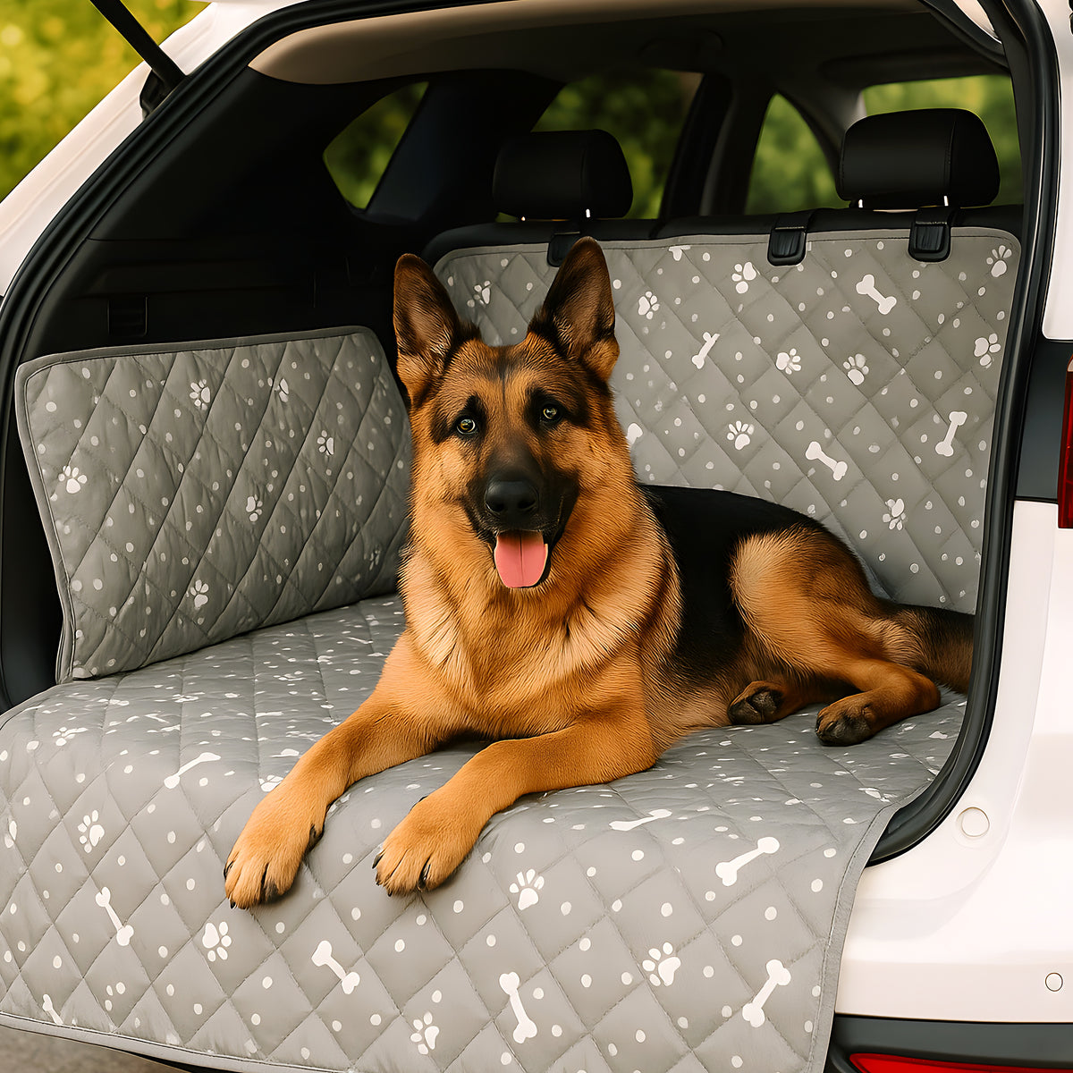 Housse de coffre imperméable motif os pour chien