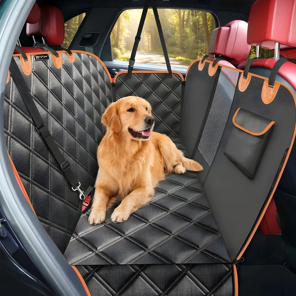 Housse de protection de siège auto avec ceinture pour chien