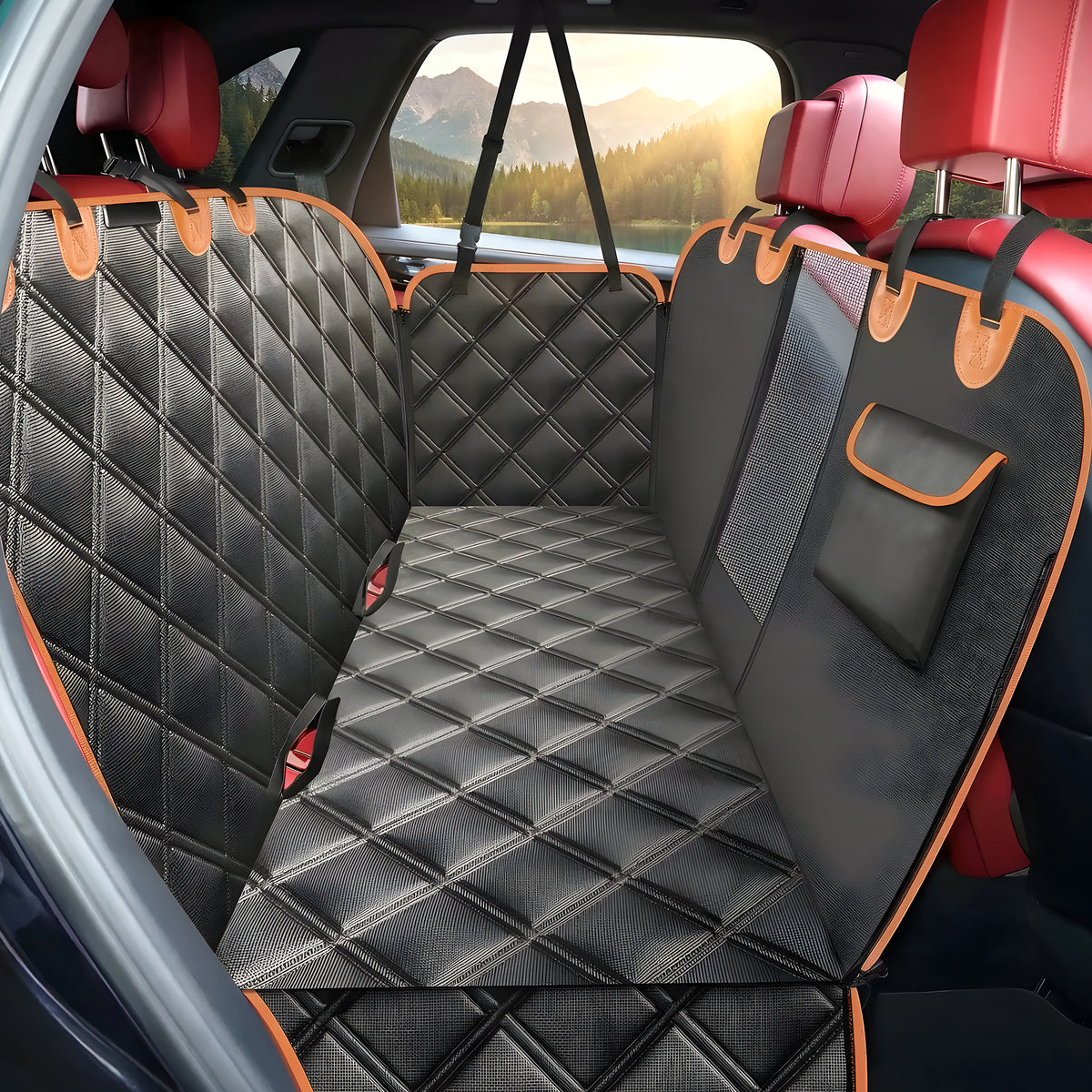 Housse de protection de siège auto avec ceinture pour chien