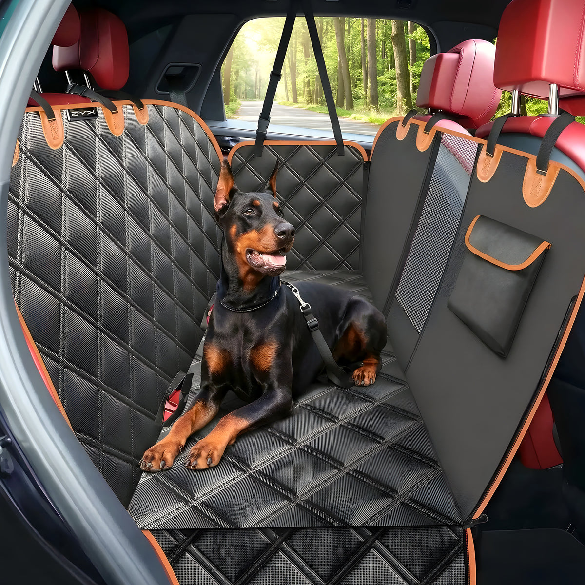 Housse de protection de siège auto avec ceinture pour chien