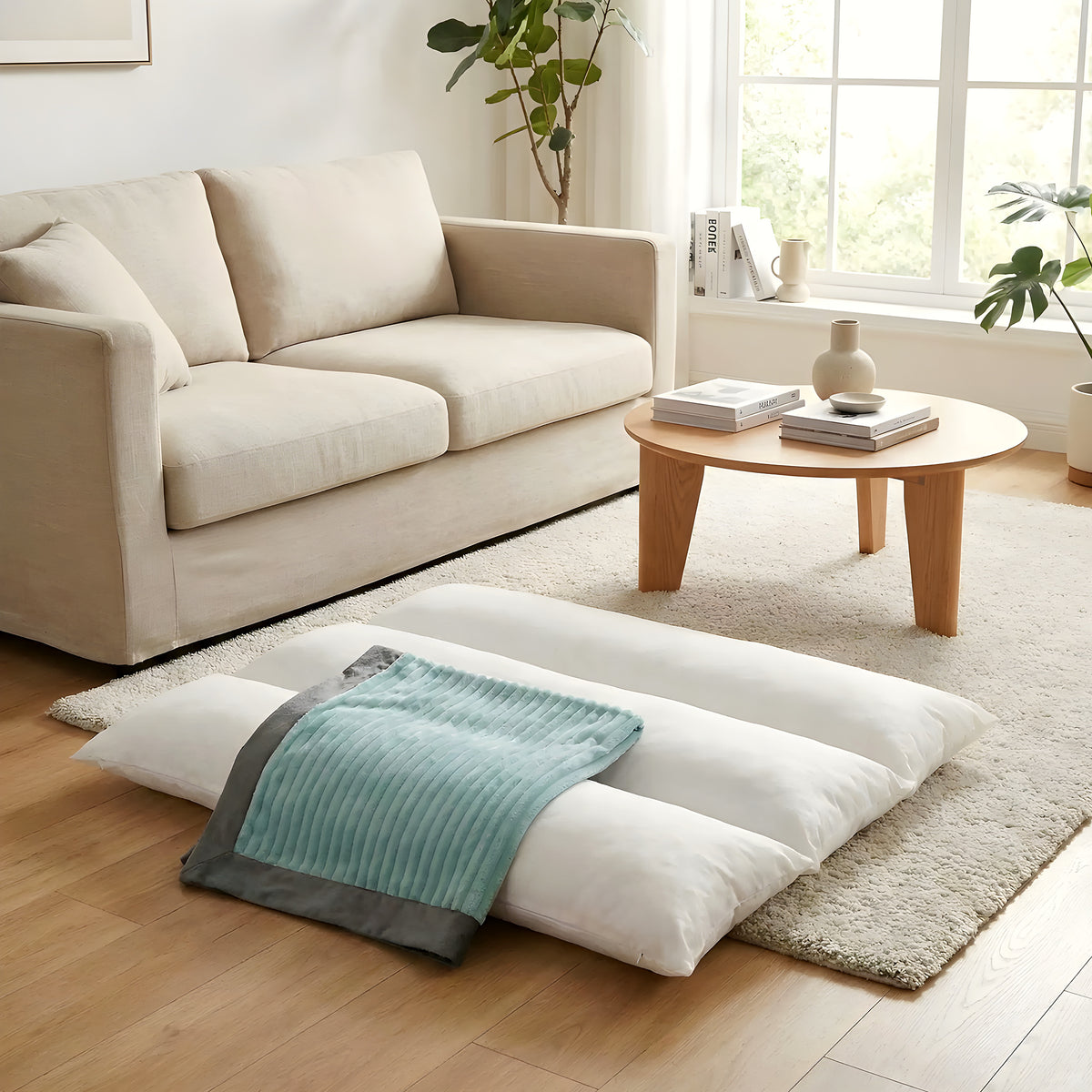 Housse de rechange en velours vert et gris pour lit de chien